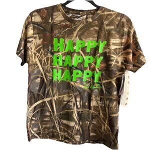 Duck Dynasty Shirt Kids Large Green CAMO Happy Phil Robertson Short Sleeve NWT